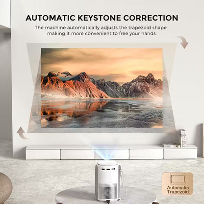 1920 X 1080 Full HD Wifi Bluetooth Mini Portable Projector with 9000-Lumens Handheld &amp; Compatible HDMI USB, Audio Port