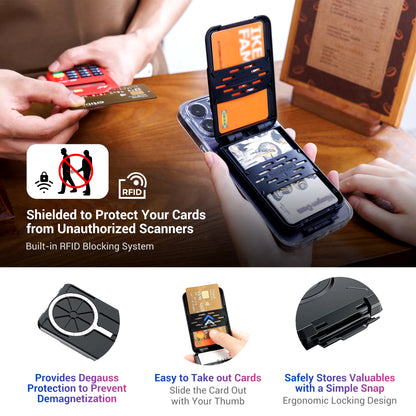 Magnetic Wallet &amp;Card Holder with RFID Blocking Function for Iphone 17 16 15 14 Pro/ Pro Max/13 Pro Max/13 12 Pro Magsafe Wallet