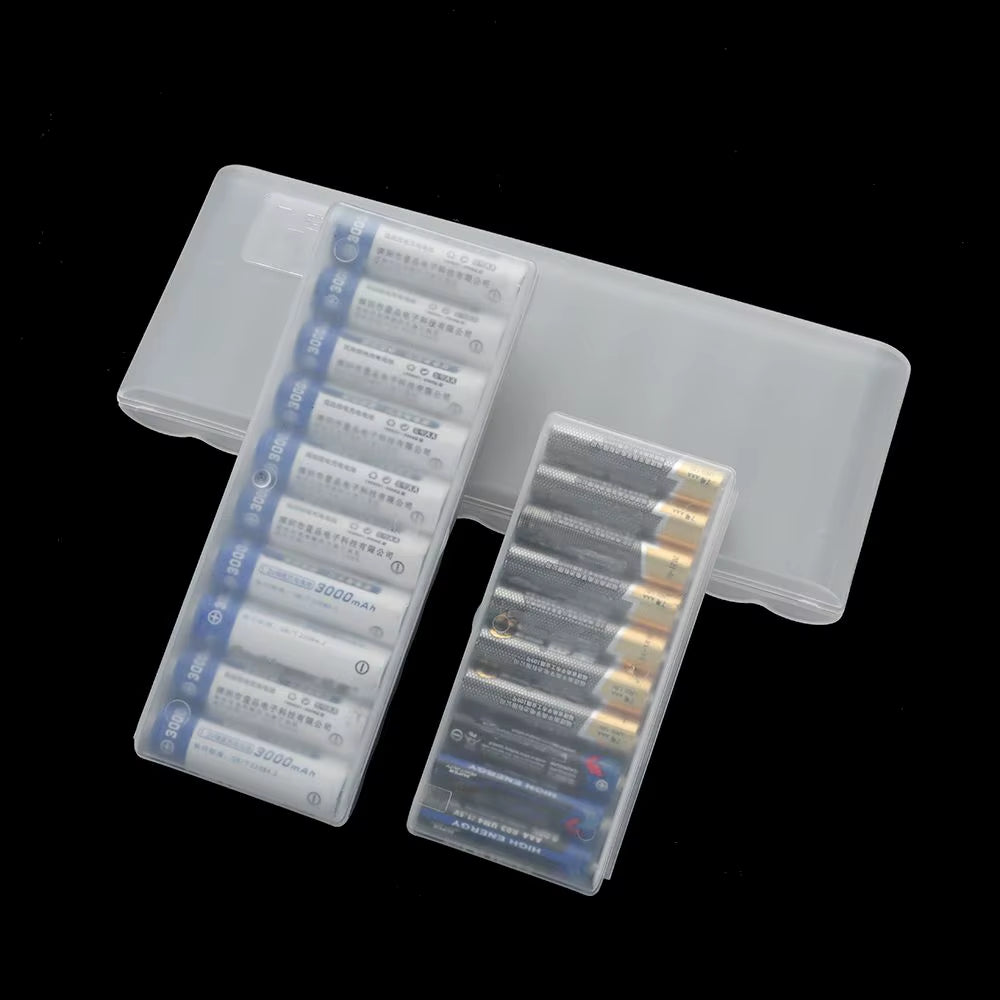 10 Slot Plastic Hard Container Case Battery Storage Box for AAA/AA/18650 Battery Organizer Accessories