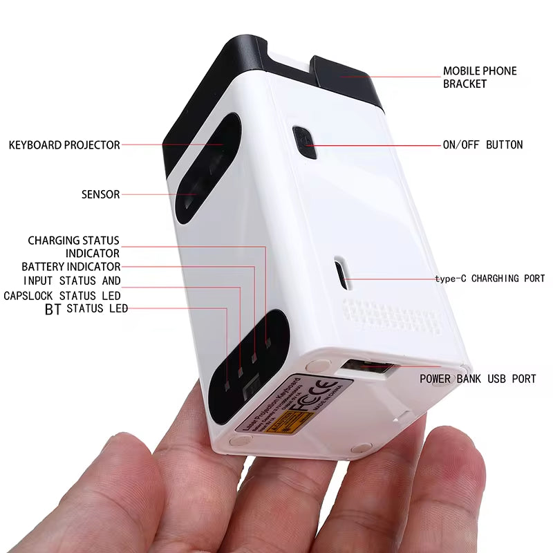 Mini Wireless Laser Projection Keyboard Bluetooth Virtual Keyboard &amp; Mouse Function for Laptop Smartphone Keyboard Projector