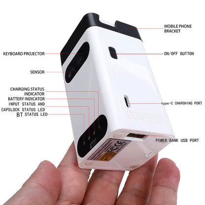 Mini Wireless Laser Projection Keyboard Bluetooth Virtual Keyboard &amp; Mouse Function for Laptop Smartphone Keyboard Projector